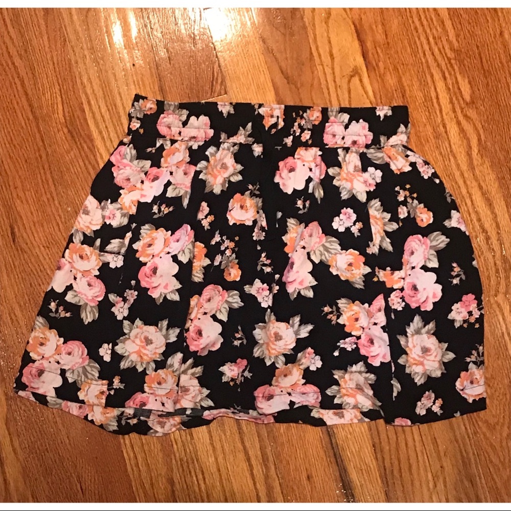 Talula Floral Drawstring Mini Skirt from Aritzia